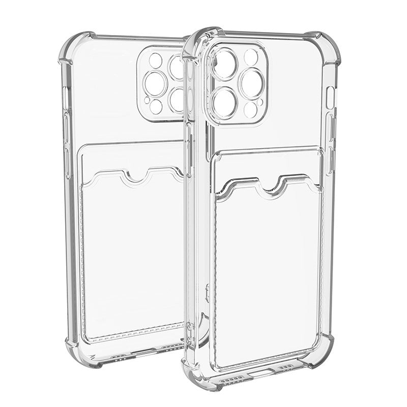 Transparent Clear Case For iPhone Models - With Card Slot & Shockproof Corner Bumper - HiTechnology
