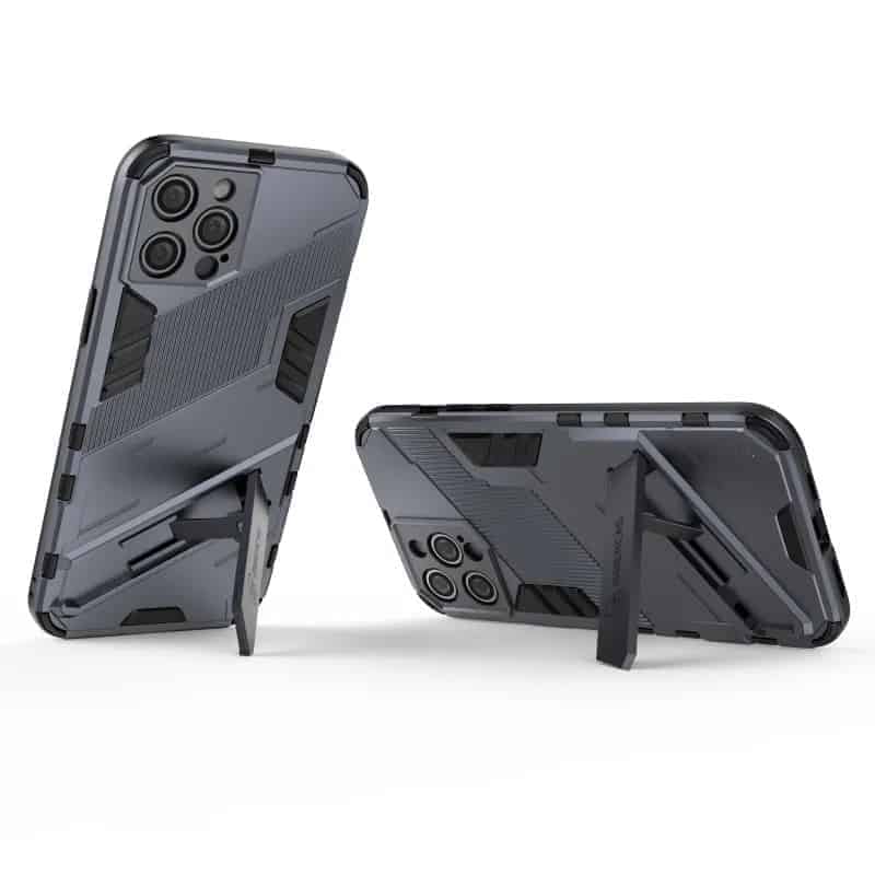Shockproof Hard Back Case Cover For iPhone 13 12 11 X Series - Upgraded Feature With Desktop Stand - HiTechnology