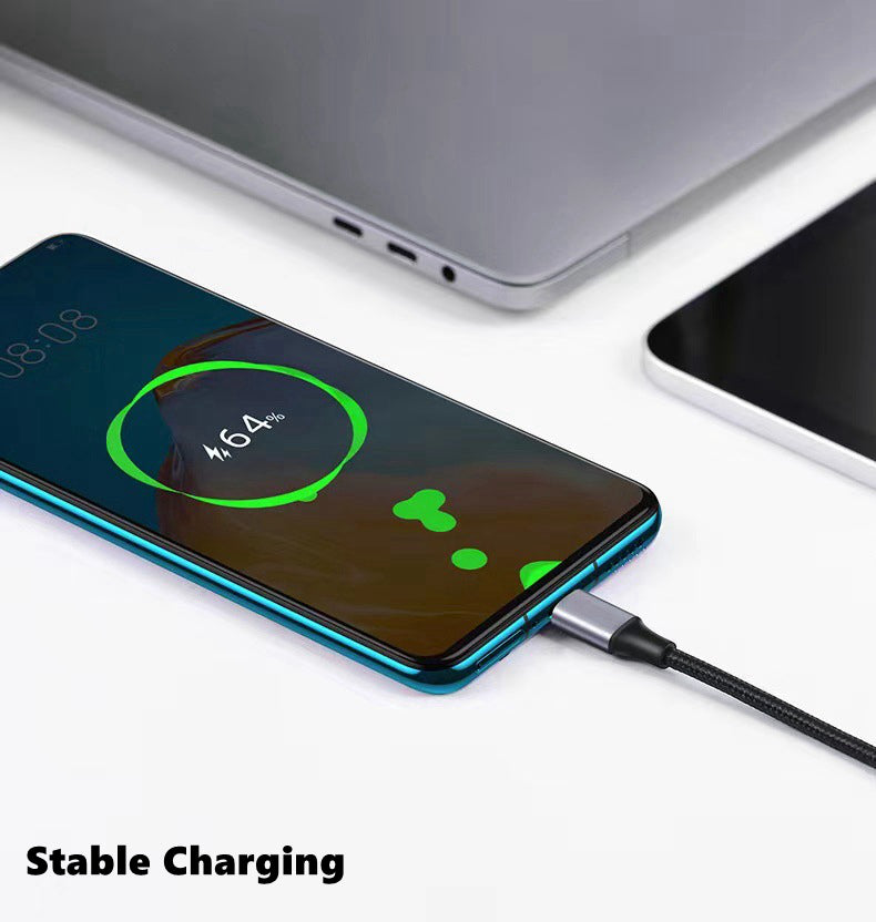 PD 60W Dual USB Type C to USB-C Charging Cable Nylon Data Cord - Fast Charger