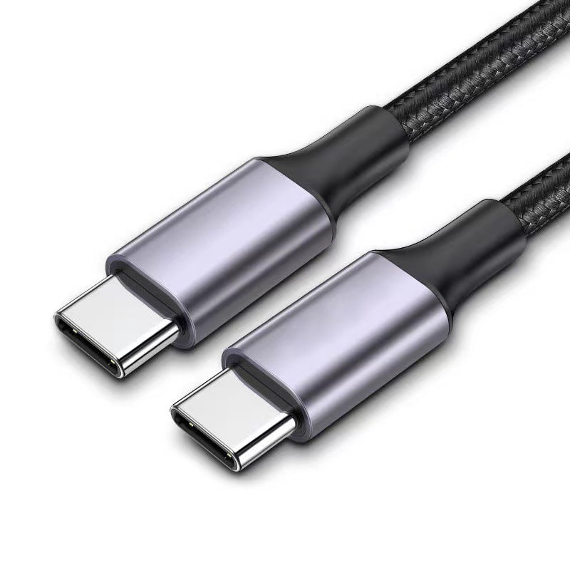 PD 60W Dual USB Type C to USB-C Charging Cable Nylon Data Cord - Fast Charger - HiTechnology