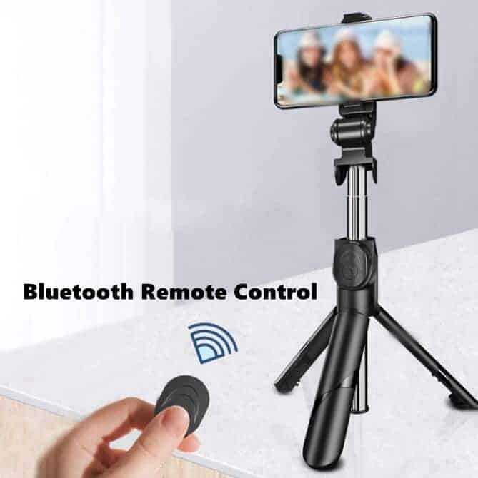 Portable Selfie Stick & Tripod - With Wireless Bluetooth Remote Control - HiTechnology