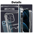 Transparent Clear Case For iPhone Models - With Card Slot & Shockproof Corner Bumper - HiTechnology