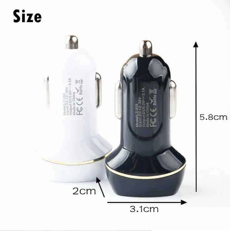 3.1A Dual USB Car Port Charger - Fast Charging - HiTechnology