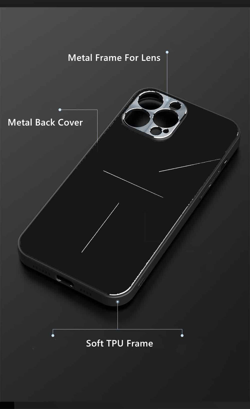 Shockproof Metal Back Case Cover For iPhone 13/13Pro/13ProMax - Bring Real Luxury Feeling With Your Phone