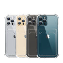 Transparent Clear Case For iPhone Models - With Card Slot & Shockproof Corner Bumper - HiTechnology