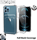 Transparent Clear Case For iPhone Models - With Card Slot & Shockproof Corner Bumper - HiTechnology